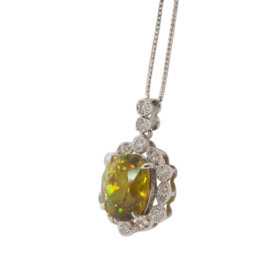 ポ*助様 【K18×スフェーン1.60ct】虹色の輝きペンダントトップ K18 スフェーン / ダイヤモンド ネックレス | シンプリッチ公式