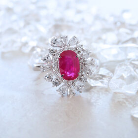 専用です。ビルマ産ピジョンブラット1.05ct D0.48ct 指輪 PTルビー（ピジョンブラッド・ビルマ産）リング 2.01ct