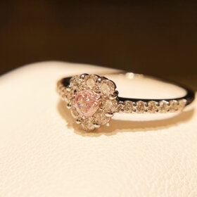 PTピンクダイヤモンドリング0.179ct(Fancy Purplish Pink-I1)