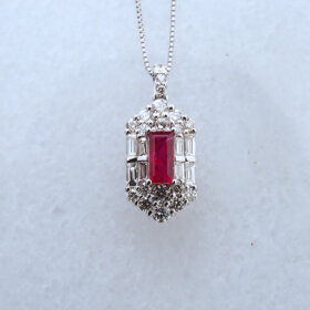 PTルビー非加熱・ピジョンブラッドプチネックレス 0.54ct
