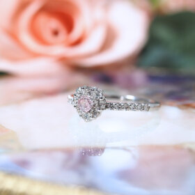PTピンクダイヤモンドリング0.179ct(Fancy Purplish Pink-I1)