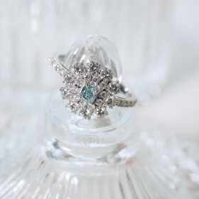 PT ブルーダイヤモンド リング 0.222ct(FIGB-SI1)/0.68ct