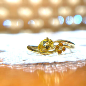 k18/pt900 イエローベリル　リング リング 指輪 シトリン イエローベリル アンダルサイト terzetto