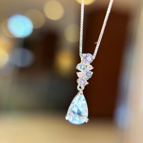 アクアマリンプチネックレス0.73ct_10万円均一