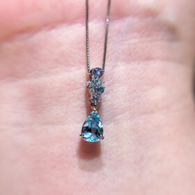 アクアマリンプチネックレス0.73ct_10万円均一