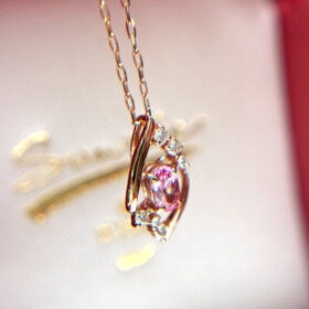 K18/PGパパラチアサファイアプチネックレス0.217ct_10万円均一