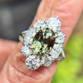PT アレキサンドライト リング 4.324ct