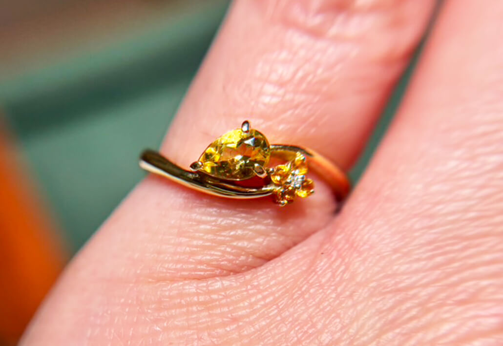 イエローベリル0.396ctリング